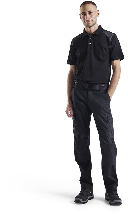 Blåkläder Industrie werkbroek stretch met kniezakken 1448-1832 - Zwart/Donkergrijs - C56