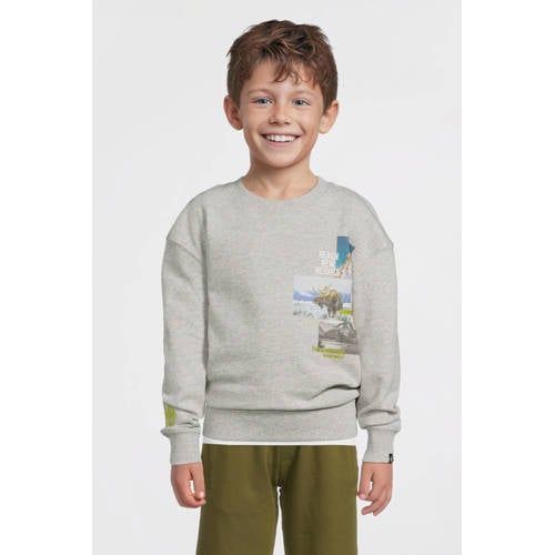 Me & My Monkey sweater grijs melange