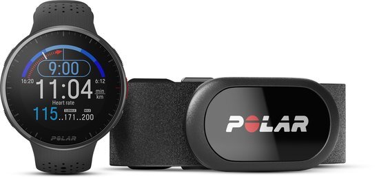 Polar Pacer Pro met H10 Hartslagmeter - Hardloophorloge met GPS - Ultralicht knoppen met extra grip - Nieuwe tools voor training en herstel - Hartslagmeter - Verbeterd schermcontrast, Muziekbediening