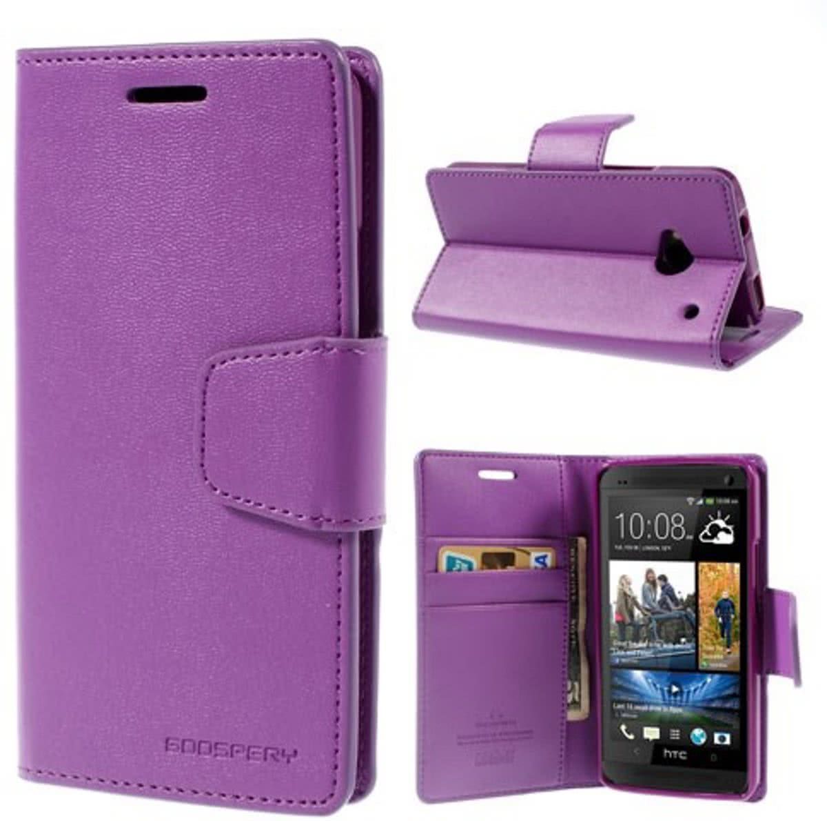Goospery Sonata Leather case hoesje HTC One M9 paars
