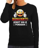 Bellatio Decorations Funny emoticon sweater Bedankt geniet van je pensioen zwart voor dames - Fun / cadeau trui M