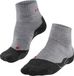 FALKE TK2 Short Wandelsokken anti blaren, medium padding merinowol sportsokken heren grijs - Maat 46-48