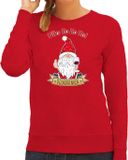 Bellatio Decorations Foute Kersttrui/Sweater Dames - Wijn Kabouter/Gnoom - Rood - Doordrinken S