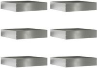 vidaXL Gazonrand 6 st 60 x 60 x 13 cm gegalvaniseerd staal zilver