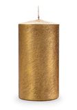Metallic bekraste kaars diameter 10 cm hoogte 20 cm - goud