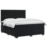 vidaXL Boxspringbed met matras, zwart, 140 x 200 cm, fluweel