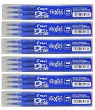 Pilot Pen Frixion Vervangende Stiften, Uitwisbaar, 6 x 3 Vullingen, 0,7 mm, Blauw