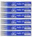 Pilot Pen Frixion Vervangende Stiften, Uitwisbaar, 6 x 3 Vullingen, 0,7 mm, Blauw