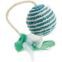 AniOne Sisal bal met veer 6 cm