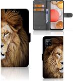 B2Ctelecom GSM Hoesje Samsung Galaxy A42 5G Mapje Leeuw | Book Case | Kunstleer/TPU | Multi Leeuw