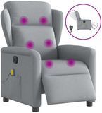 vidaXL Massagestoel elektrisch verstelbaar stof lichtgrijs