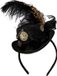 Merkloos Halloween mini hoed Steampunk thema - luxe kwaliteit - op diadeem/haarband - zwart - one size - meisjes/dames