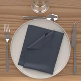 Soleil d'Ocre 838240 Alix Kavel van 3 Servetten van tafel Polyester Mariene 40 x 40 cm