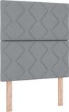 vidaXL Boxspringbed met hoofdeinde, lichtgrijs, 80 x 200 cm, gestoffeerd