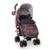 Cosatto Supa 3 Kinderwagen met voetenzak, lichte kinderwagen vanaf de geboorte tot 25 kg, eenvoudig, compact, opvouwbare paraplu, grote boodschappenmand, voetenzak met draaggreep (Charcoal Mister Fox)