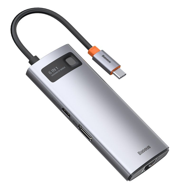 BASEUS Metal Gleam - USB-C Hub - 6-in-1 - Grijs