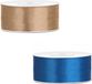 Bellatio Decorations 2x Rouleaux de ruban cadeau/ruban décoratif en satin - 2,5 cm x 25 mètres - Bleu et Or