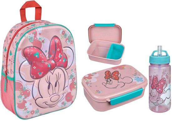 4KidsOnly Minnie Mouse schoolset; rugzak en lunchset