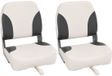 vidaXL Sièges de bateau - 2 pièces - Pliable - Dossier haut - Gris foncé et blanc