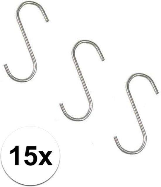 Ben Tools 15x S-haken / ophanghaken - metaal - ophanghaakjes