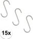 Ben Tools 15x S-haken / ophanghaken - metaal - ophanghaakjes