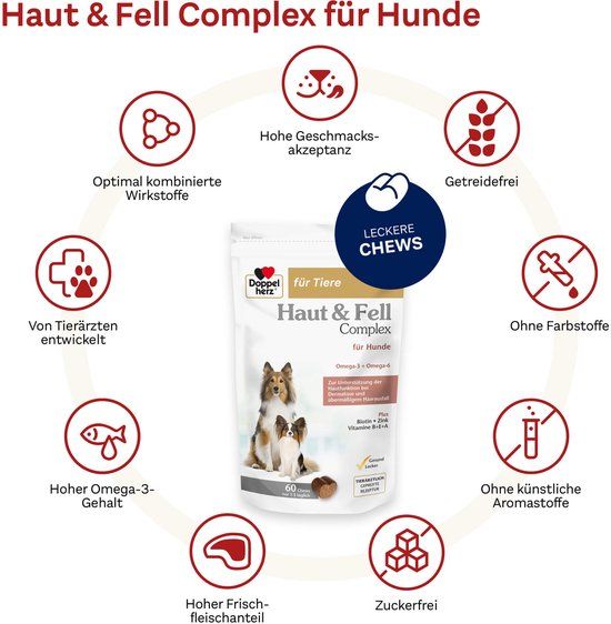 Doppelherz Huid & Vacht Complex voor Honden - 30 Chews