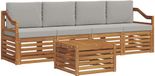 vidaXL Acacia Hout Bank Loungeset 4 Zitplekken Naturel et Gris Clair