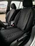Bremer Sitzbezüge Autostoelhoezen voor Kia Picanto BJ 2011-17 – Stoelhoezen voor bestuurder en passagier in Zwart/Wit