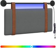 vidaXL Hangend hoofdbord Met LED-verlichting Donkergrijs Antiek PU