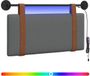 vidaXL Hangend hoofdbord Met LED-verlichting Donkergrijs Antiek PU
