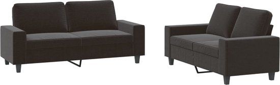 vidaXL 2-delige Loungeset stof zwart