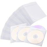 PUDSIRN Panda PUDSIRN 600 STKS CD DVD Sleeves, Premium CD Dubbelzijdige Refill Plastic Mouw voor CD en DVD Opslag Binders (Wit)
