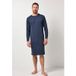 JP 1880 - Heren - Nachthemd basic lange mouwen zijsplit - Navy blauw - Maat 8XL