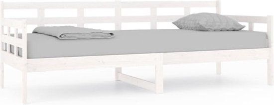 vidaXL Slaapbank massief grenenhout wit 80x200 cm