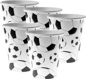 Santex gobelets jetables fête - football - 50 pièces - 270 ml - blanc/noir