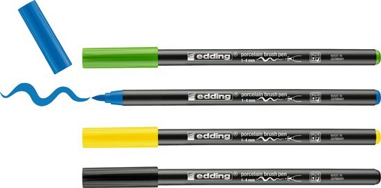 Edding 4200 Porselein-Penseelstift Blister van 4 Assorti