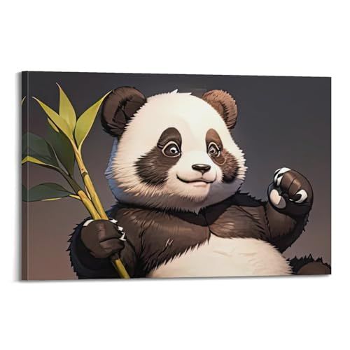 Samsung YTNSA Kunstwerk met dieren, schattige Chinese panda, decoratief schilderij, canvas muurposters en kunstdruk, moderne decoratieve posters voor in de slaapkamer, 50 x 75 cm