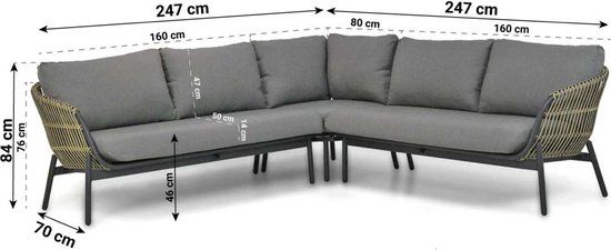 Coco Nathan/Enchante 60 cm hoek loungeset 4-delig Taupe-naturel-bruin