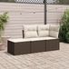 Prolenta Maison Exclusive - Tuinset voor de tuin, bestaande uit 3 delen met kussens, bruin, van polyrotan