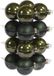 Othmar Decorations Boules de Noël - 16x pc - vert foncé - 8 cm - verre - mat/brillant