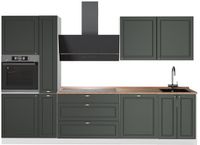 Vicco Complete keukeneenheid Fame-Line, Groen-Goud Landhuis/Wit, 310 cm, WB Eik