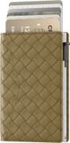 Prowallet Slim - Woven Groen - Pasjeshouder voor 8 pasjes en briefgeld - Uitschuifbaar - RFID Creditcardhouder - Kaarthouder Portemonnee, Premium Pashouder voor Mannen & Vrouwen - Aluminium, Kunstleer - Incl. Luxe Cadeaubox