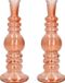 Merkloos Ideas 4 Seasons Bloemenvaas Florence - 2x - zacht oranje glas - helder - D8,5 x H23 cm