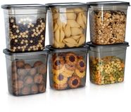 Vilde Voedselcontainer Strooibus met Deksel 1,85 l 6 stuks - Grijs