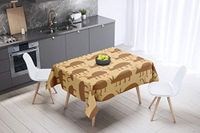 Bonamaison Tafelkleed, Anti-Mold, Sneldrogend, Waterdicht, 100% Polyester Tafellaken, Bruine tinten, 140 x 140 Cm