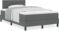 vidaXL Boxspring Bed met Hoofdeinde Donkergrijs 120 x 190 cm Stof