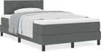 vidaXL Boxspring Bed met Hoofdeinde Donkergrijs 120 x 190 cm Stof