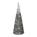 Countryfield LED verlichte kegel kerstboom lamp - zilver - metaal - 40 cm