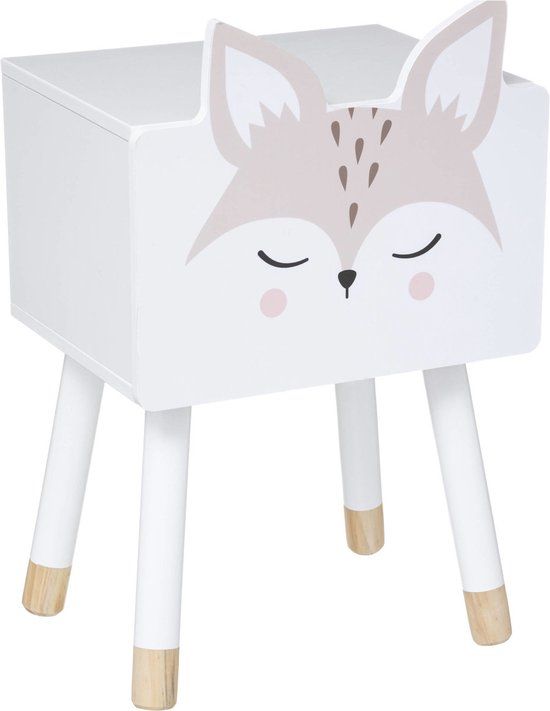 Atmosphera for kids FUCHS Nachtkastje - Wit - 53 cm