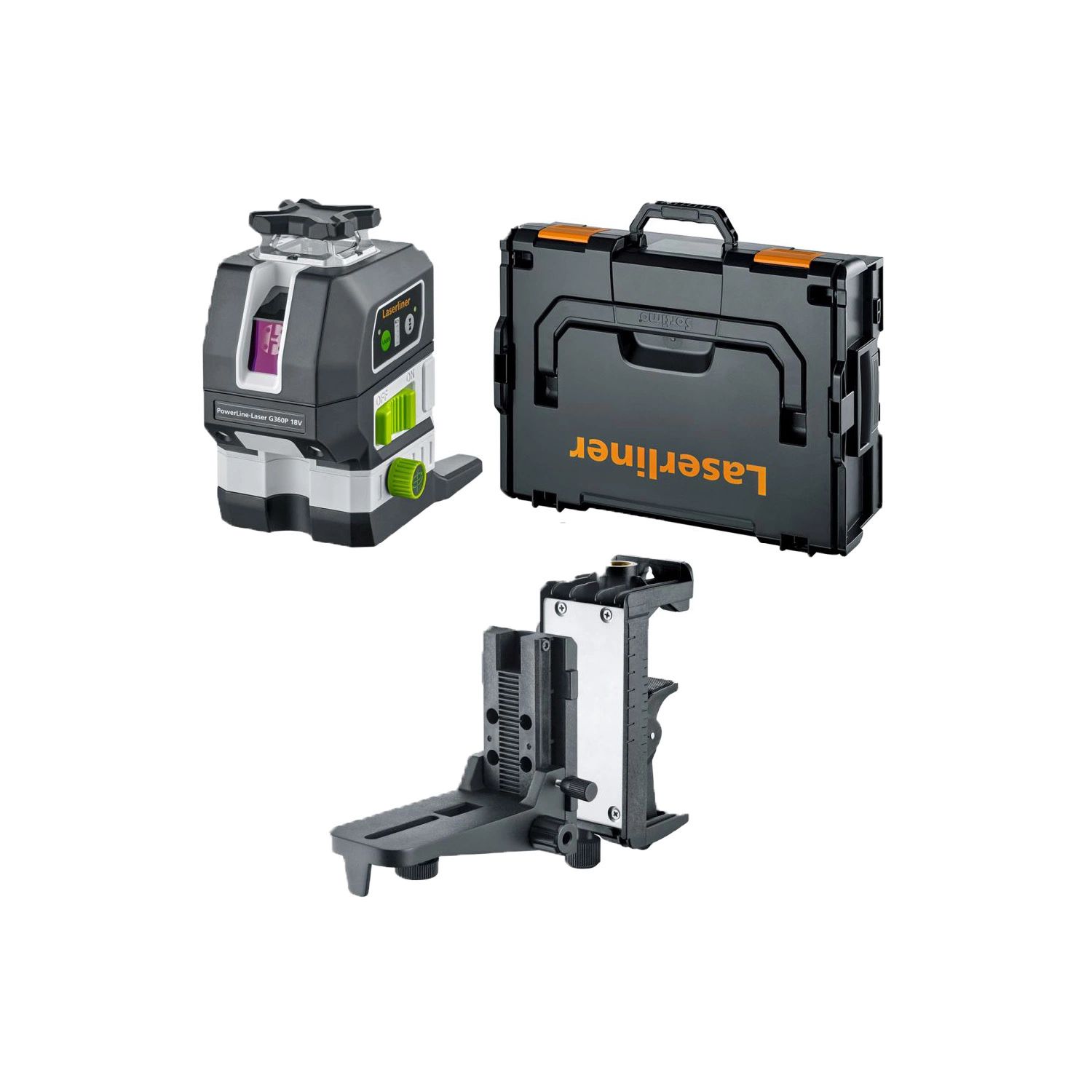 Laserliner PowerLine-Laser G360P Multi-18V Kruislijnlaser In L-Boxx - 2 Lijnen - Groen - 60m